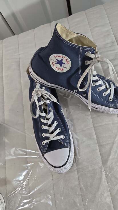 Converse Chuck Taylor All Star Classic Navy High Top Sneakers - Picture 3 of 9
